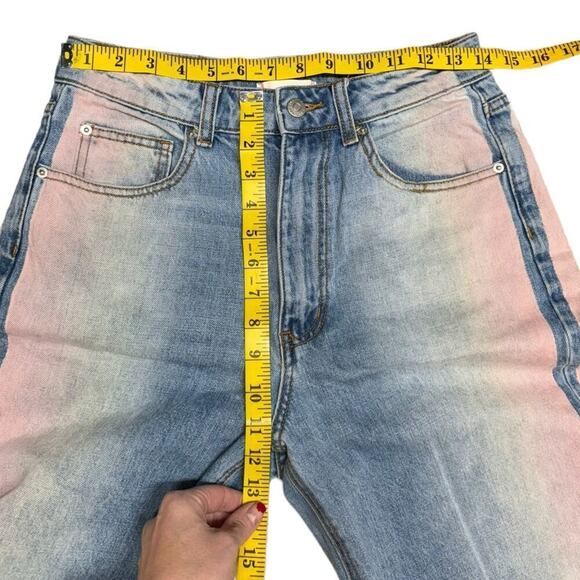 BDG Urban Outfitters High-Waisted Rainbow Baggy Jeans Denim Ombre 90's Size 28 - Picture 13 of 15